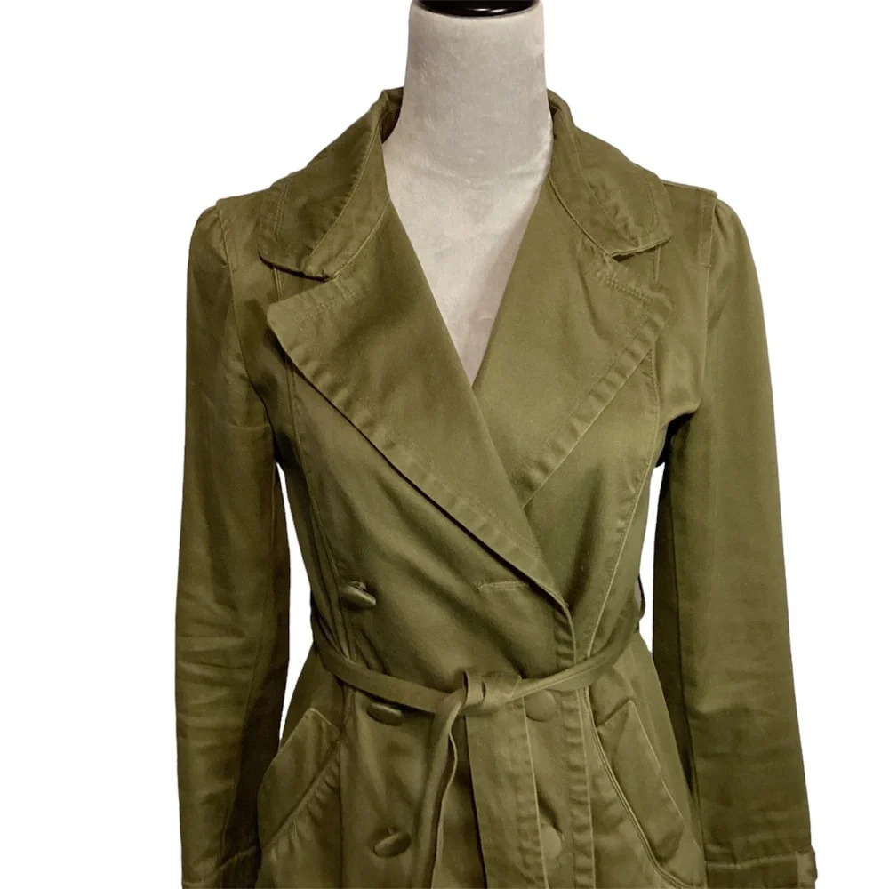 DKNY jacket  green chore  double breasted  utility SZ XS - Picture 2 of 10